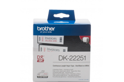 Rola de etichete BROTHER DK22251, Negru si rosu, 62mm, 15.24m