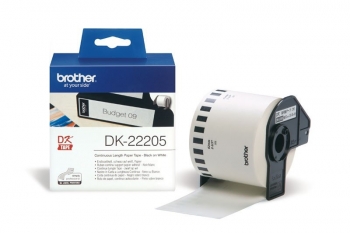 Rola de etichete BROTHER DK22205 ,Negru pe alb, 62mm, 30.48m