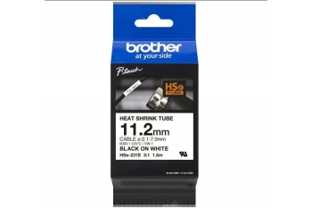 Banda de etichete termocontractabila Brother HSE231 ,Negru pe alb, 11,7mm, 1.5m