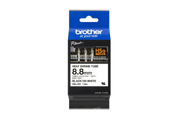 Bandă de etichete BROTHER HSE221, Negru pe alb,Termocontractabilă, 9mm, 1.5m