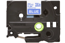Banda de etichete BROTHER TZE555, Alb pe albastru, 24mm, 8m