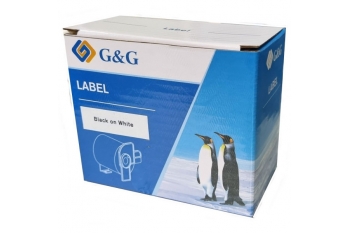 Rola de etichete compatibila G&G BROTHER DK22246, Negru pe alb, 103mm, 30.48m